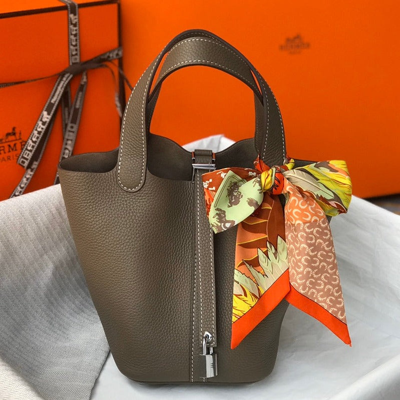 picotin lock 18 brown togo shw