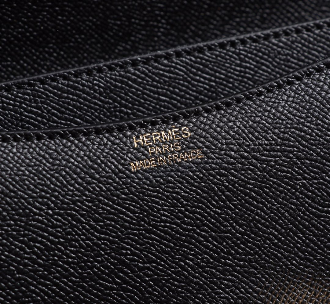 HM CONSTANCE BAGS 22 BLACK EPSOM GOLD HARDWARE