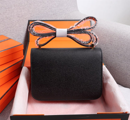 HM CONSTANCE BAGS 22 BLACK EPSOM GOLD HARDWARE