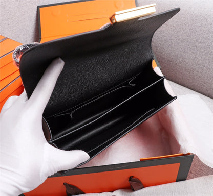 HM CONSTANCE BAGS 22 BLACK EPSOM GOLD HARDWARE