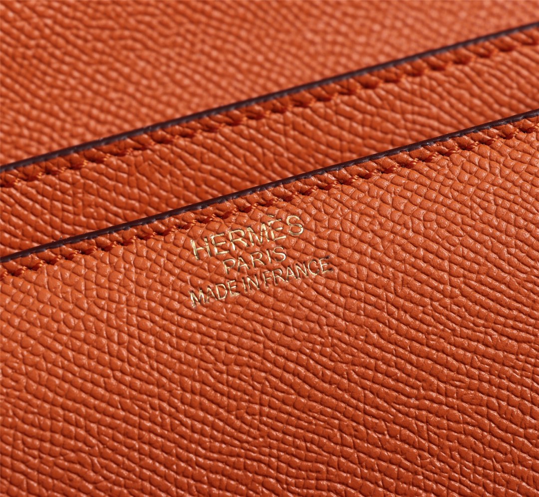 HM CONSTANCE BAGS 19 ORANGE EPSOM GOLD HARDWARE