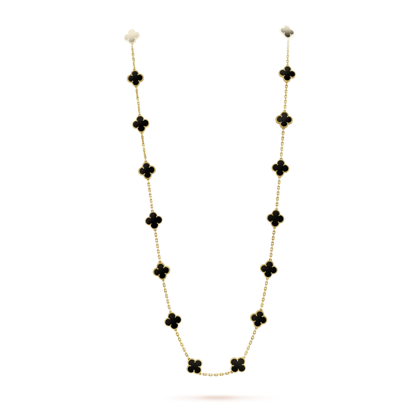 DIANA CLOVER 20 MOTIFS ONYX NECKLACE
