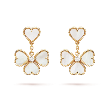 DIANA CLOVER SWEET WHITE MOP EARRINGS