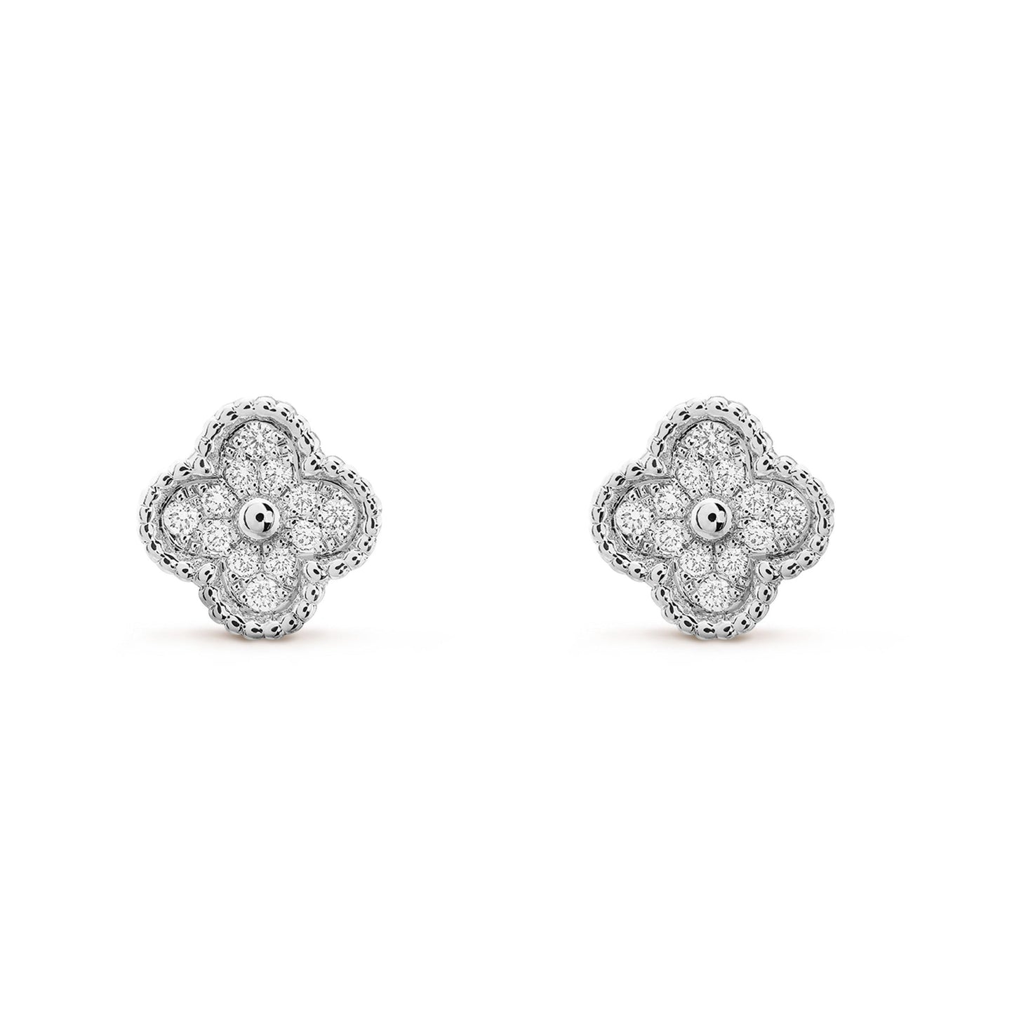 DIANA CLOVER MINI DIAMOND STUD EARRINGS