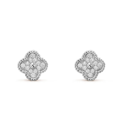 DIANA CLOVER MINI DIAMOND STUD EARRINGS