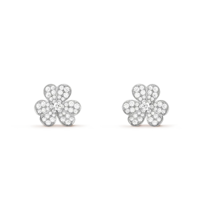 DIANA CLOVER COMOS DIAMOND EARRINGS SILVER