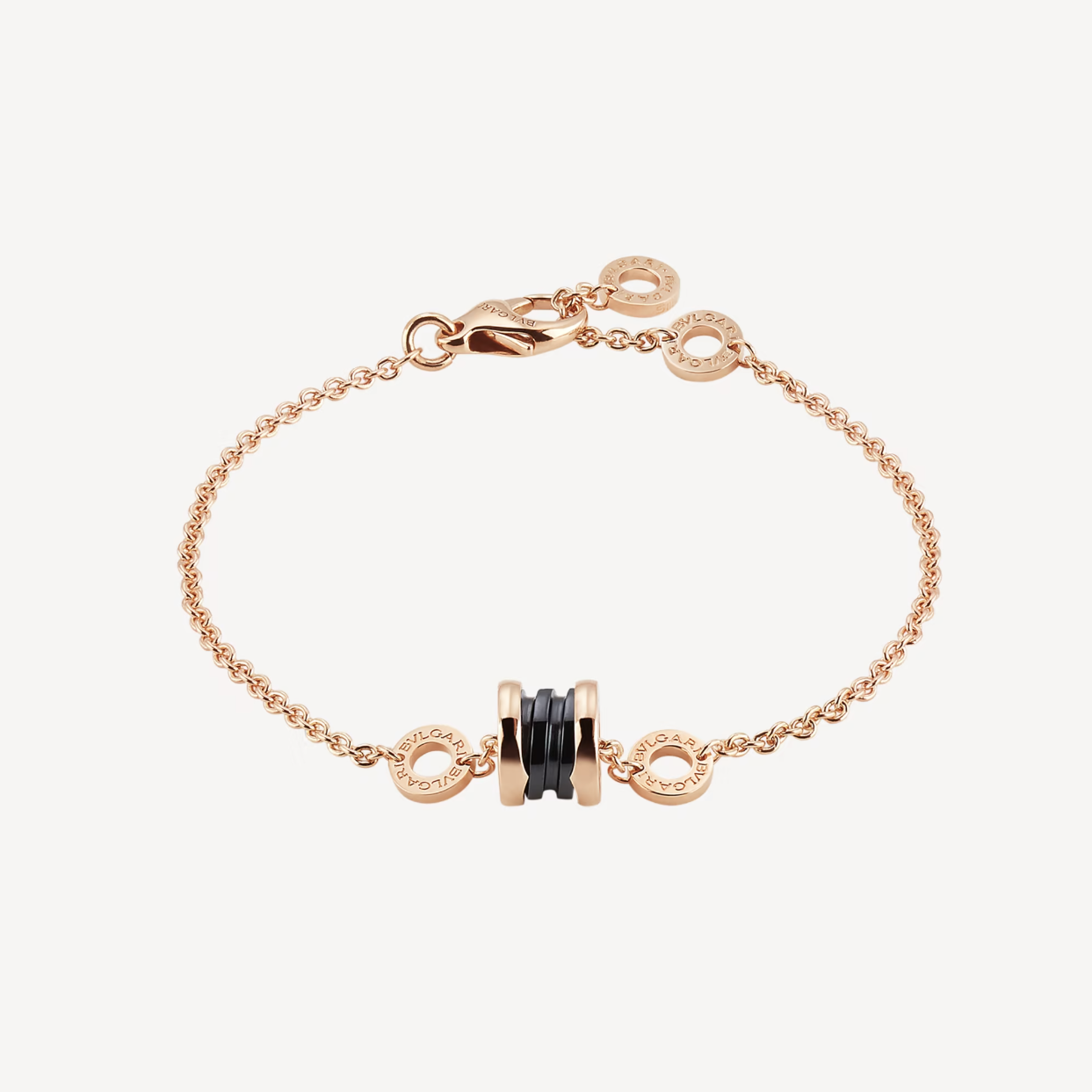 DIANA ZERO 1 SOFT PINK GOLD AND BLACK CERAMIC BRACELET