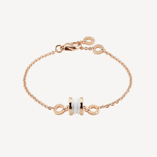 DIANA ZERO 1 SOFT PINK GOLD AND WHITE CERAMIC BRACELET