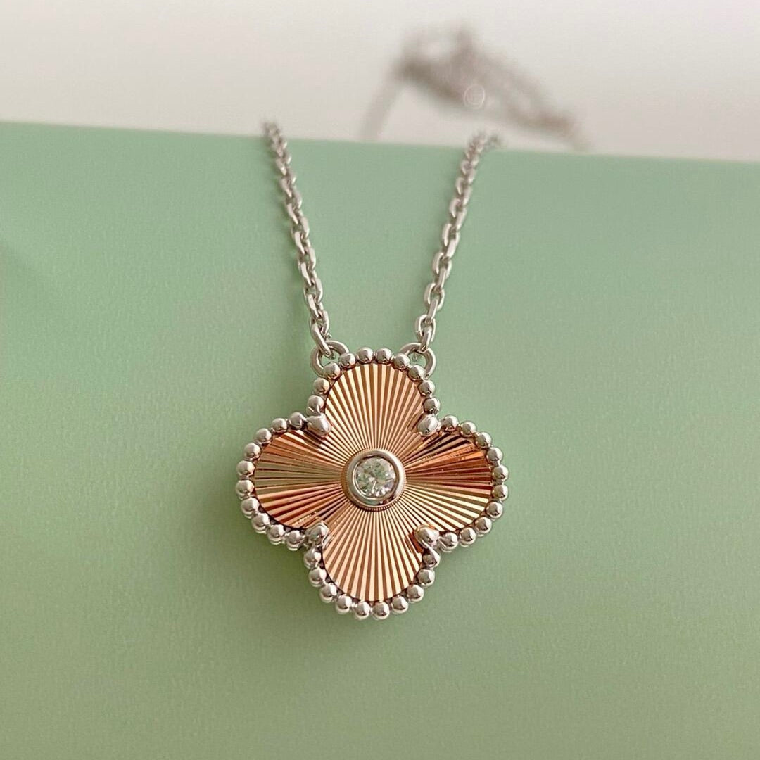 DIANA  2024 SPECIAL EDITION CLOVER 15MM DIAMOND LASER NECKLACE CHRISTMAS