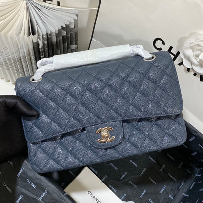 flap bag medium 25 dark blue caviar shw