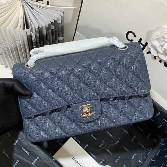 flap bag medium 25 dark blue caviar shw