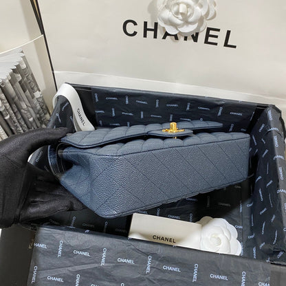 flap bag medium 25 dark blue caviar ghw