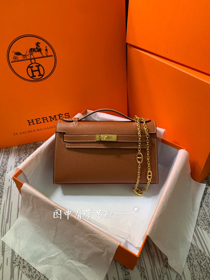 HM KELLY MINI POCHETTE 22 CIDER EPSOM