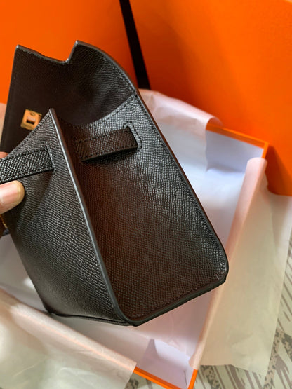 HM KELLY MINI POCHETTE 22 BLACK EPSOM