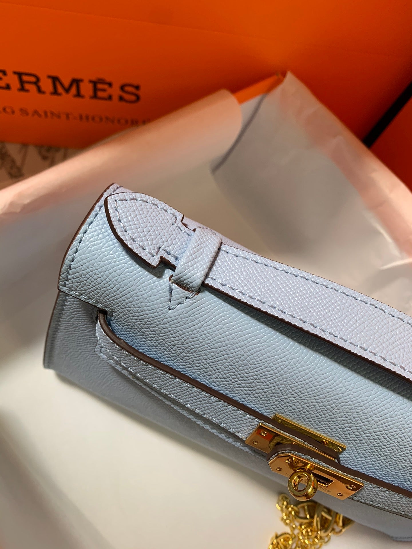 HM KELLY MINI POCHETTE 22 SAPPHIRE EPSOM