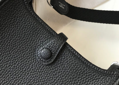 Mini Evelyne 18cm Black Togo Silver Hardware