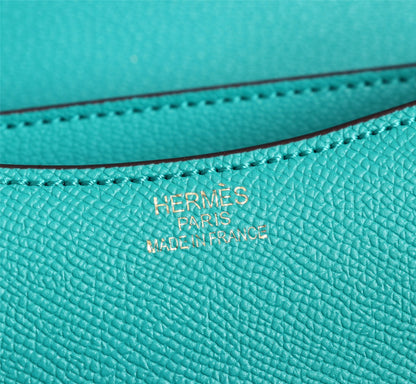 HM CONSTANCE BAG 19 TURQUOISE EPSOM GOLD HARDWARE