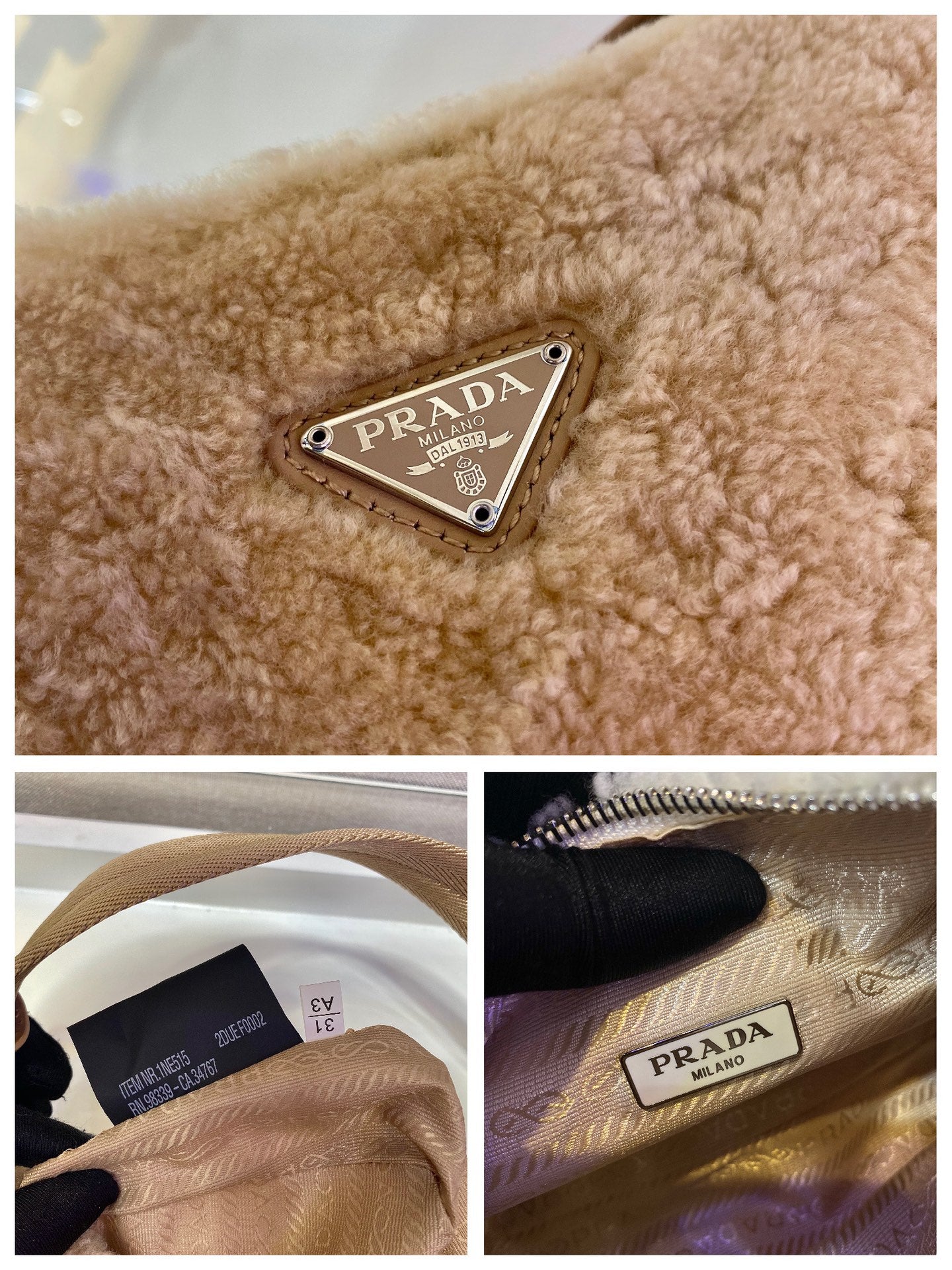 HOBO BAG 23 IN BEIGE SHEARLING