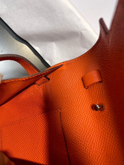 kelly woc 20.5 orange epsom silver hardware