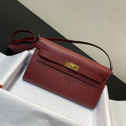 kelly to go wallet 20.5 rough h epsom gold hardware