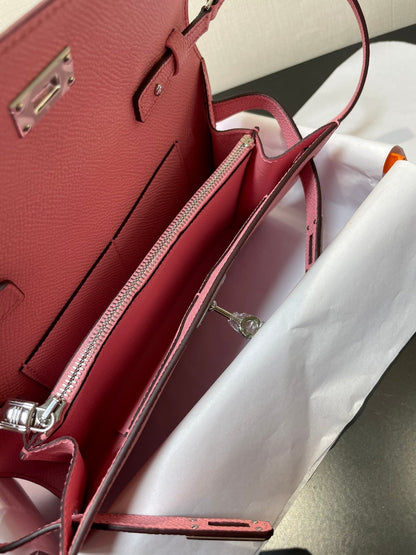 kelly woc 20.5 pink epsom silver hardware