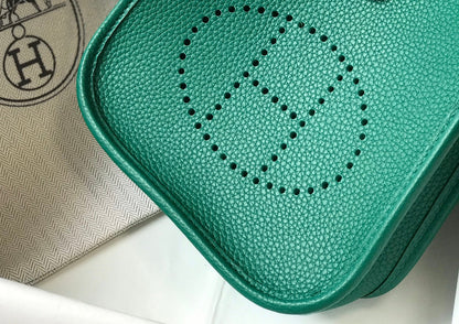 Mini Evelyne 18cm Dark Green Togo Silver Hardware