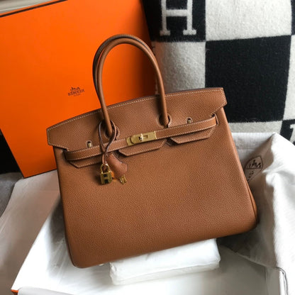HM BIRKIN 35CM BAG BROWN TOGO GOLD HARDWARE