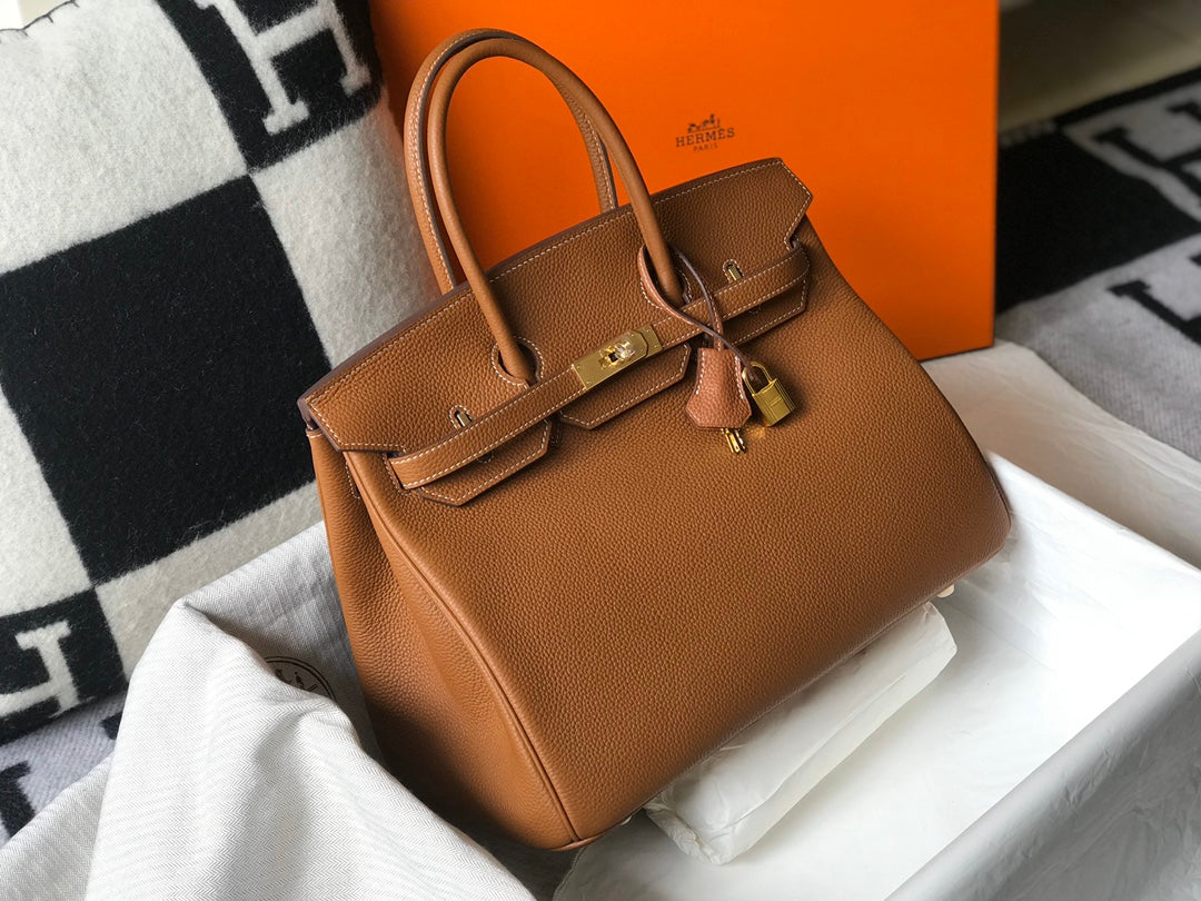 HM BIRKIN 35CM BAG BROWN TOGO GOLD HARDWARE