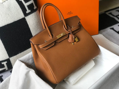 HM BIRKIN 35CM BAG BROWN TOGO GOLD HARDWARE