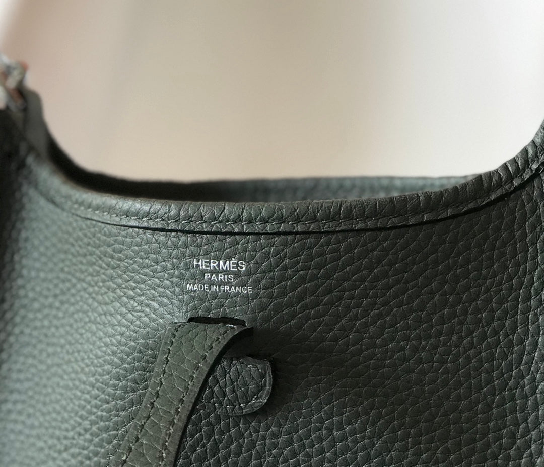 Mini Evelyne 18cm Almond Green Togo Silver Hardware