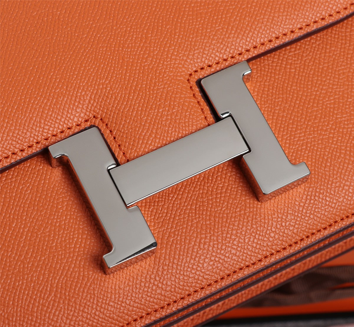 HM CONSTANCE BAGS 22 ORANGE EPSOM SILVER HARDWARE