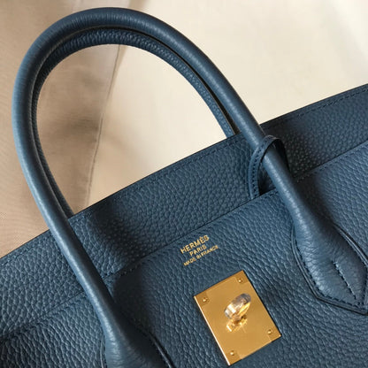 HM BIRKIN 35CM BAG AZURE TOGO GOLD HARDWARE