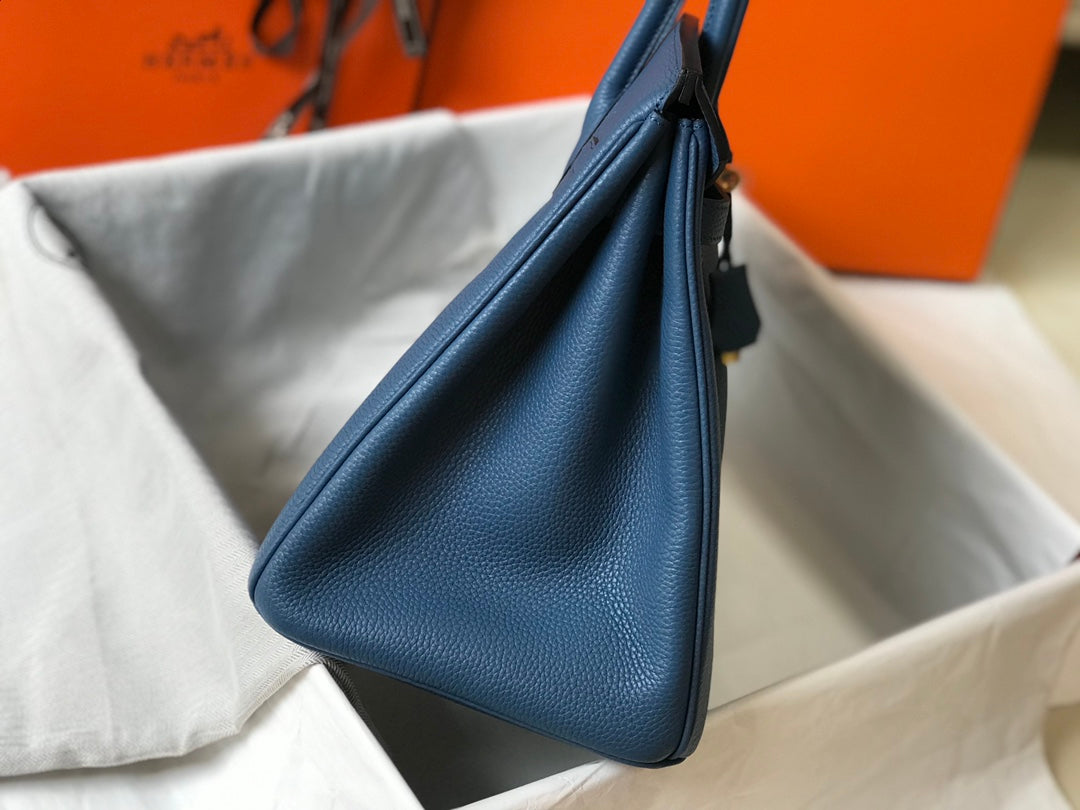 HM BIRKIN 35CM BAG AZURE TOGO GOLD HARDWARE