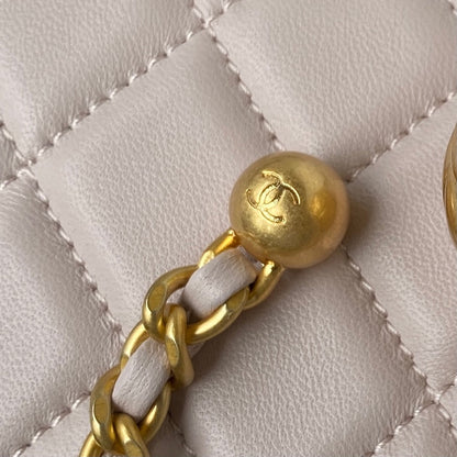 Classic Mini Flap Bag 17cm Pastel Pink Lambskin Gold Hardware