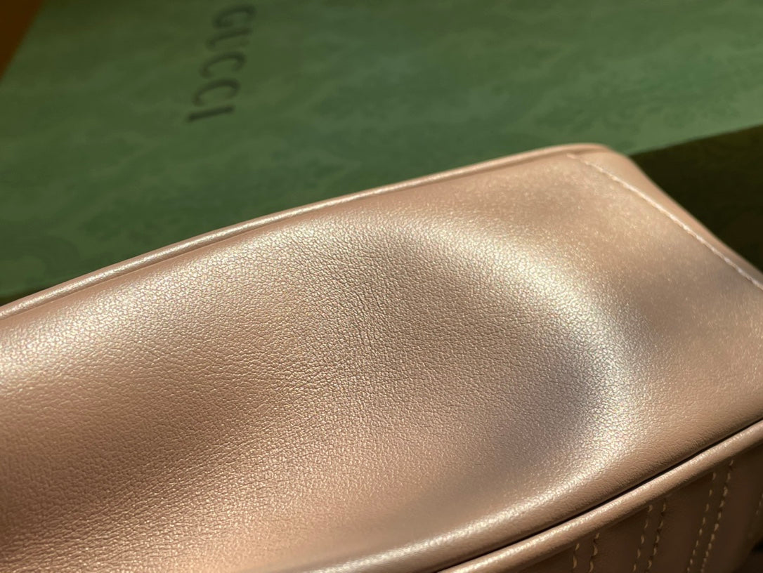 GG MARMONT MATELASS¨¦ LARGE 26 BAG BEIGE CALFSKIN