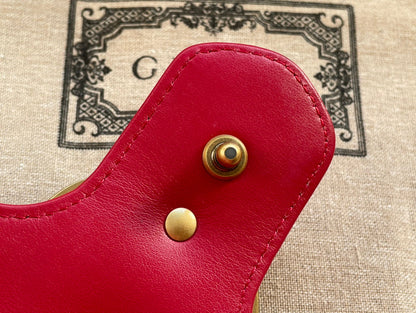 GG MARMONT MATELASS¨¦ LARGE 26 BAG RED PINK CALFSKIN