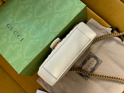 GG MARMONT MATELASS¨¦ SMALL 22 BAG WHITE CALFSKIN