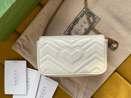 GG MARMONT MINI 16 BAG IN WHITE CALFSKIN