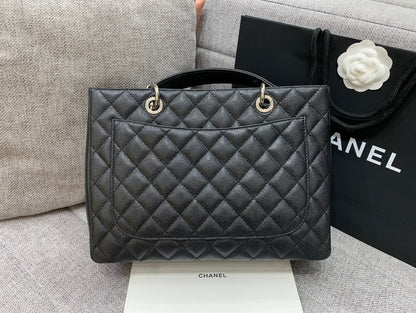 CC GRAND SHOPPING TOTE BAG 34CM BLACK CAVIAR SILVER HARDWARE