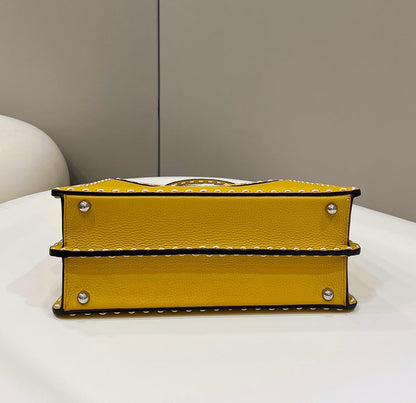 PEEKABOO ISEEU 33 IN YELLOW GRAINED CALFSKIN SILVER HARDWARE