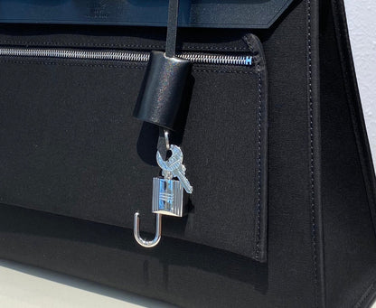 Herbag 31 Toile Black Canvas Black Cowhide Leather