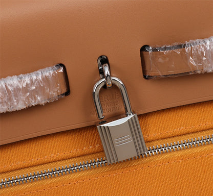 HM HERBAG ZIP 31 CARROT AND COPPER CANVAS