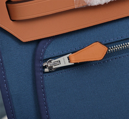 HM HERBAG ZIP 31 AEGEAN AND COPPER CANVAS