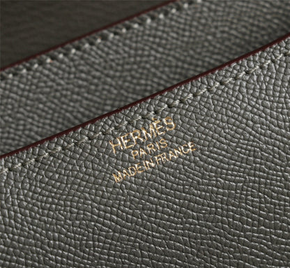 HM CONSTANCE BAGS 22 PEWTER GRAY EPSOM