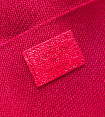 F¨¦LICIE POCHETTE 21 IN BROWN DAMIER EBENE COATED CANVAS GOLD HARDWARE