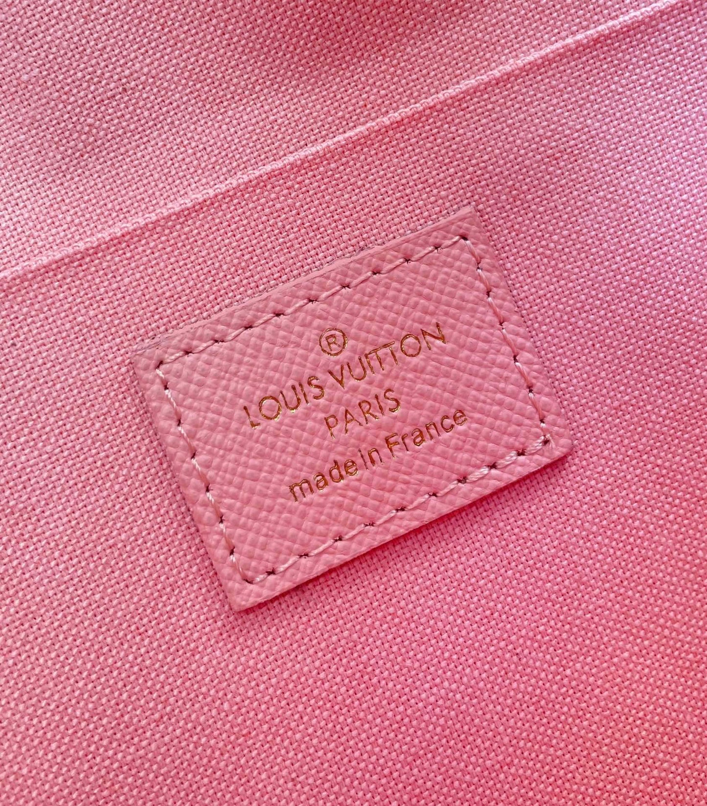 F¨¦LICIE POCHETTE 21 IN BLUE BEIGE DAMIER AZUR CANVAS GOLD HARDWARE