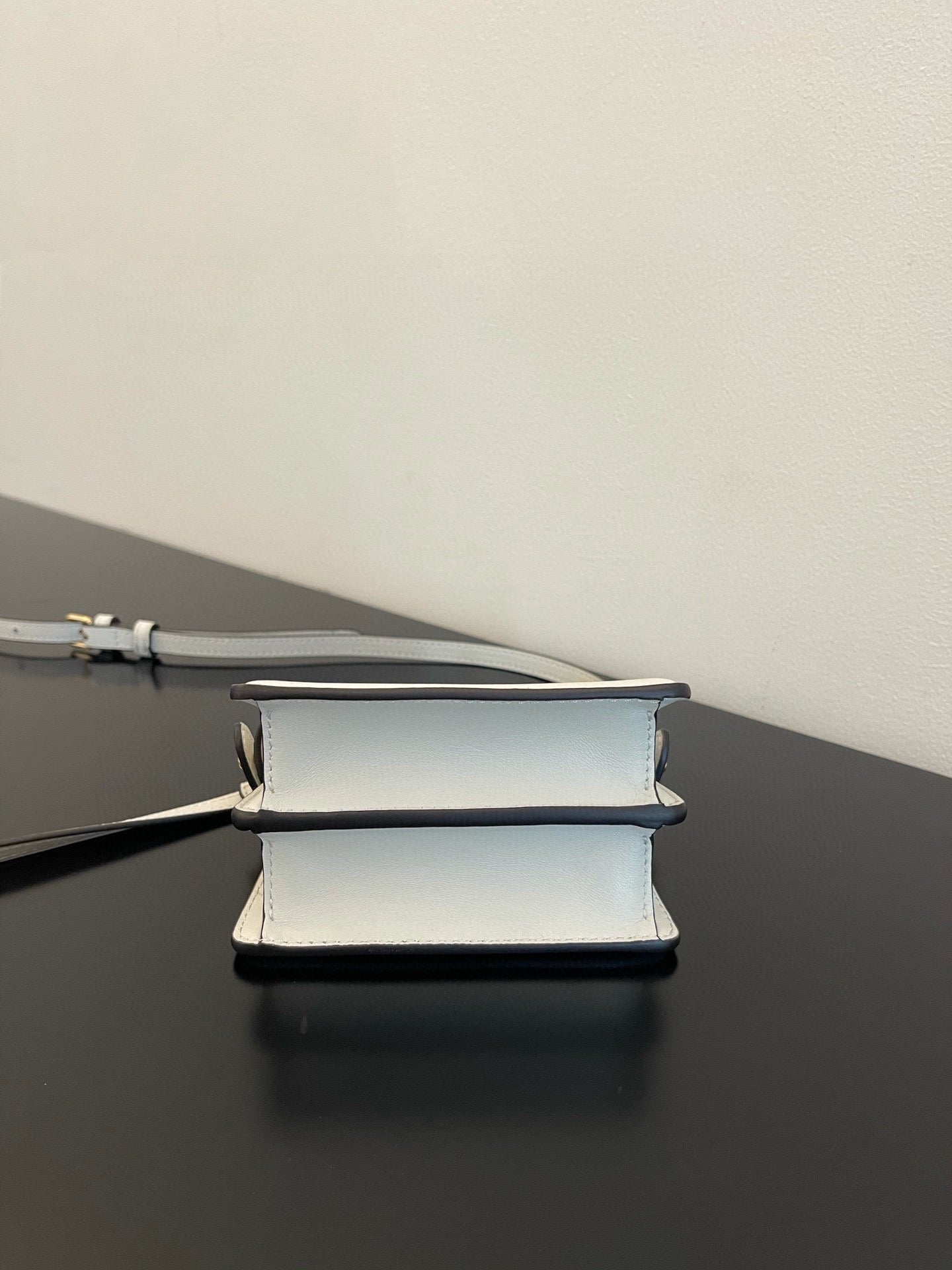 FENDI PEEKABOO ISEEU MICRO 12 BAG IN WHITE CALFSKIN WITH GOLD HARDWARE