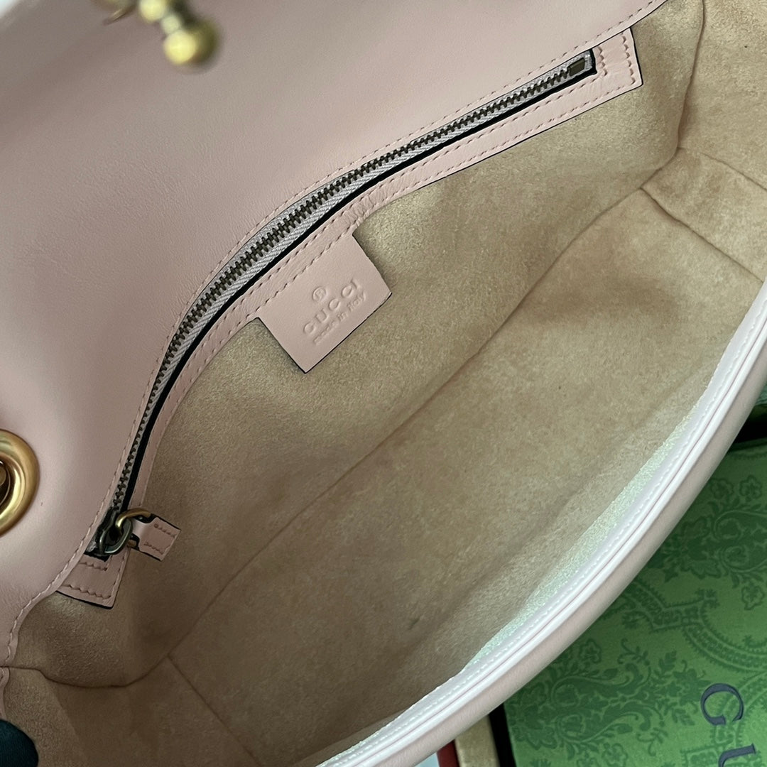 gg marmont 26cm nude mattelasse leather gold hardware