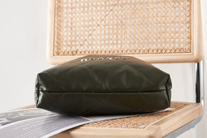 cc 22 hobo olive calfskin silver hardware