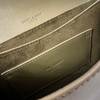 SL Kaia Small Satchel in green smooth leather